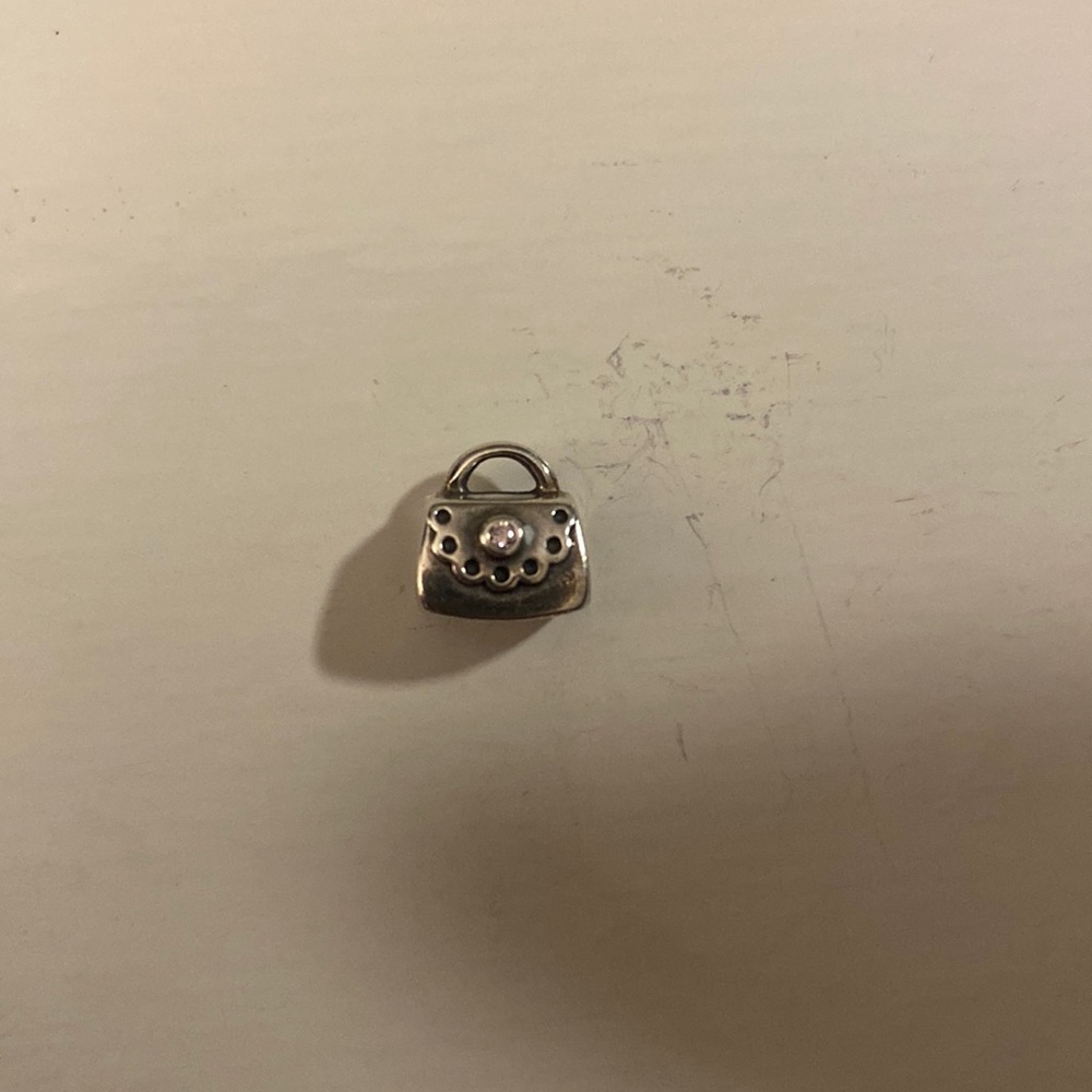 Purse with pink stone pandora charm
